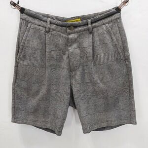 Descendant of Thieves Plaid Shorts Men 29 Grey Glen Check Pleated Dark Academia